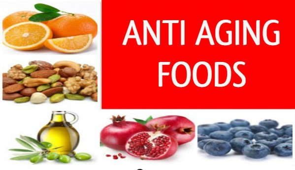anti-aging foods for healthy 40s woman with fruits