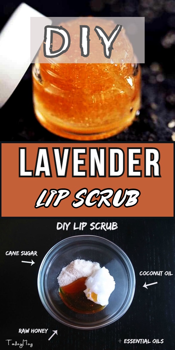 homemade recipe for lavander lip scrub DIY