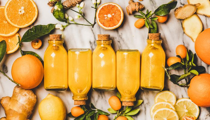 DIY Immunity Shot Turmeric Orange Lemon Ginger